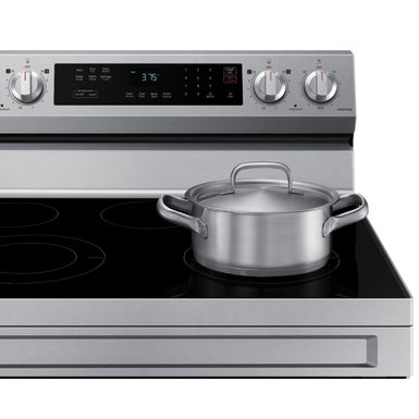 Alt View Zoom 12. Samsung - 6.3 cu. ft. Freestanding Electric Range with Rapid Boil™, WiFi & Self Clean - Stainless steel