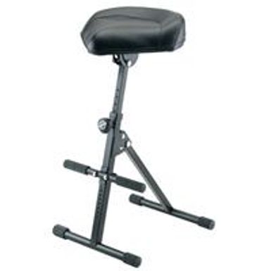 image of K&M 14047 Pneumatic Stool with Imitation Leather and Spring-Loaded Clamping Knob, Black with sku:km14047-adorama