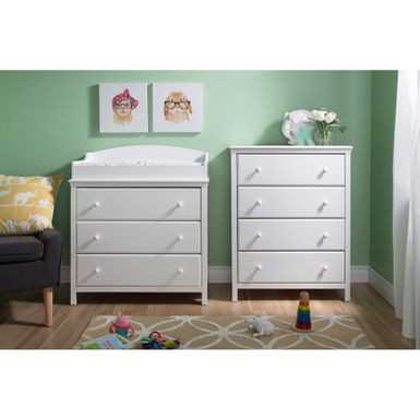 South Shore Cotton Candy Changing Table with Drawers - Cotton Candy Changing Table in Pure White
