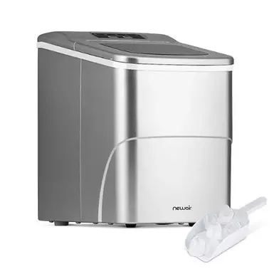 NewAir - 26 lbs. Countertop Ice Maker - Matte Silver