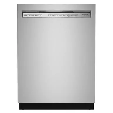 image of KitchenAid - 24" Front Control Built-In Dishwasher with Stainless Steel Tub, PrintShield Finish, 3rd Rack, 39 dBA - Stainless Steel with sku:bb21608211-bestbuy