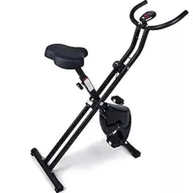 image of Foldable Exercise Bike Foldable Magnetic Upright Bike with 8 Resistance Levels, Cardio-Training Bike Indoor Cycling Bike for Adults with sku:b08qrprlmn-amazon