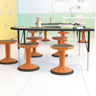 image of Kids Adjustable Height Active Learning Stool for Classroom and Home - Orange with sku:wax-_arol5q7ix3vuwxpwqstd8mu7mbs-fla-ovr
