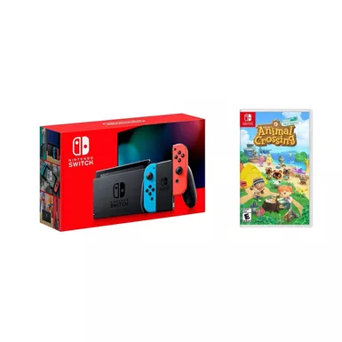 Nintendo - Switch 1.1 (Red/Blue) + Animal Crossing BUNDLE