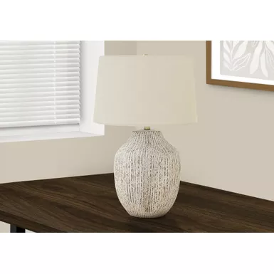 Lighting - 26"H Table Lamp Cream Ceramic / Ivory Shade