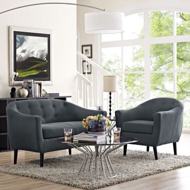 Rent to own Wit 2-piece Upholstered Living Room Set - Grey - FlexShopper