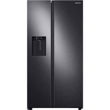 image of Samsung - 27.4 cu. ft. Side-by-Side Refrigerator with Large Capacity - Black Stainless Steel with sku:bb21471836-6397574-bestbuy-samsung