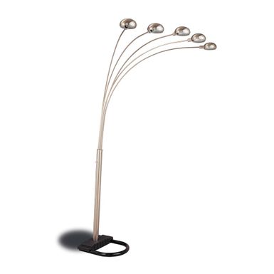 image of 5-light Floor Lamp with Curvy Dome Shades Chrome and Black with sku:1243-coaster