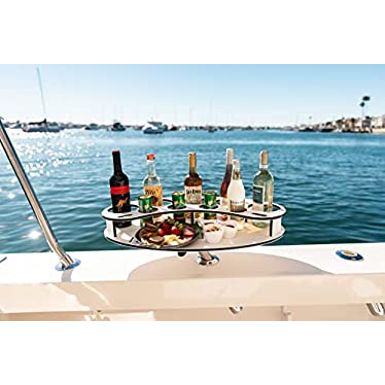 MAGMA Products T10-533, Boat Drink and Bottle Holder, Elliptical Party Table with Levelock Mount