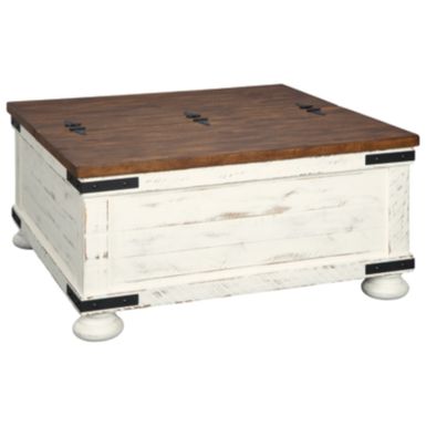 image of White/Brown Wystfield Cocktail Table with Storage with sku:t459-20-ashley