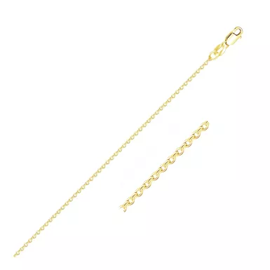 14k Yellow Gold Diamond Cut Cable Link Chain 1.1mm (24 Inch)