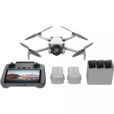 DJI - Mini 4 Pro Fly More Combo Plus Drone and RC 2 Remote Control with Built-in Screen - Gray