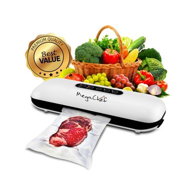 MegaChef Home Dual Mode Vacuum Sealer and Food Preserver with Bags - White