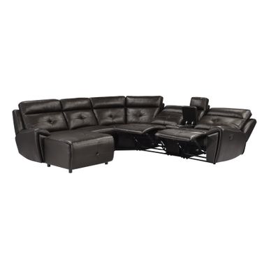 Veilleux Modular Reclining Sectional Sofa with Left Chaise - Dark Brown