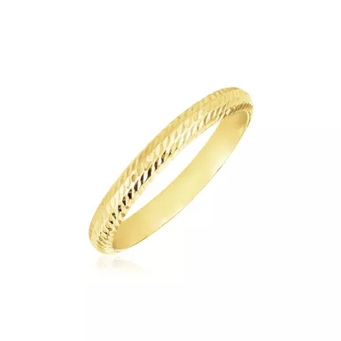 14k Yellow Gold Textured Comfort Fit Wedding Band (Size 7)