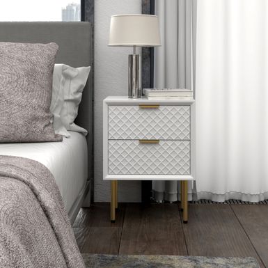 image of COZAYH  Contemporary Spacious Drawer Nightstand Side Table, Modern Storage, Clean-Lined Transitional Style - 2-drawer with sku:u1zpjdkzugfbnt-chdhvdastd8mu7mbs-overstock