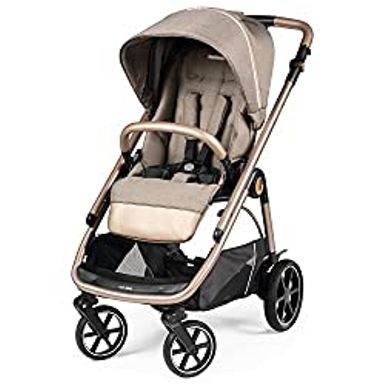image of Peg Perego Veloce - Compact Full Featured Lightweight Stroller - Compatible with All Primo Viaggio 4-35 Infant Car Seats - Made in Italy - Mon Amour (Beige & Pink, & Rose Gold) with sku:b0bkh39q1g-amazon