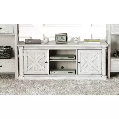 Cottage Wood 60-Inch TV Stand in Antique White