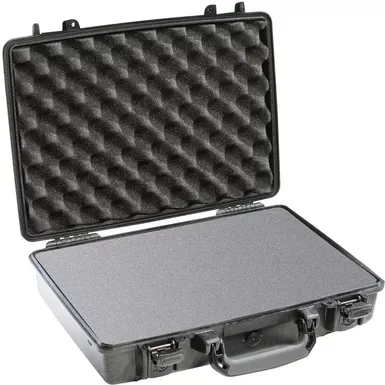 image of Pelican 1470 Attache Style Small Computer Watertight Hard Case with Foam Insert - Black with sku:pl1470b-adorama