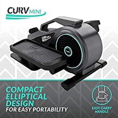 Bluefin Fitness Curv Mini | Seated Under Desk Elliptical Trainer | Pedal Exerciser Machine | Adjustable Resistance | Quiet Flywheel...