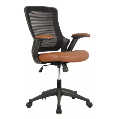 image of Mid-Back Mesh Task Office Chair with Height Adjustable Arms, Brown with sku:rta-8030-brn-rtaproducts