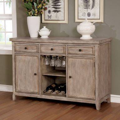 image of Furniture of America Windswept Rustic Reclaimed Finish 3-drawer Buffet - Natural Tone with sku:coccnui6fanpqqj2newsjwstd8mu7mbs-overstock