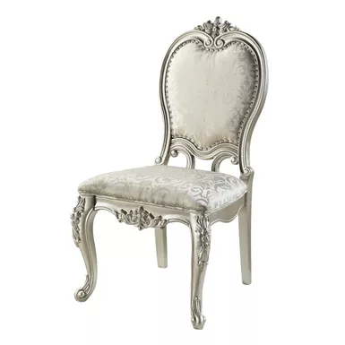 ACME Bently Side Chair (Set-2), Fabric & Champagne Finish