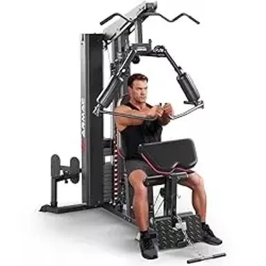 image of Home Gym, Multifunctional Home Gym Equipment for Leg Press, 150LBS Weight Stack Machine, Workout Station with Pulley System for Full Body Training with sku:b0d8bbbs6q-amazon