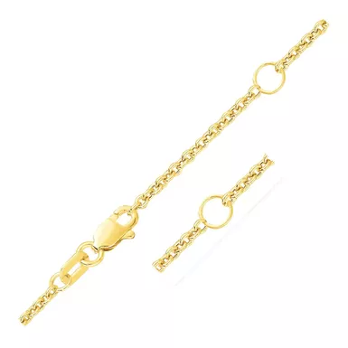 Double Extendable Cable Chain in 14k Yellow Gold (1.9mm) (18 Inch)