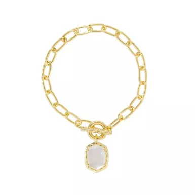 image of Kendra Scott Daphne Link and Chain Bracelet (Gold/Ivory Mother of Pearl) with sku:9608862340|gold|ivory-mthr-of-p-corporatesignature