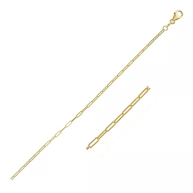 14K Yellow Gold Fine Paperclip Chain (1.5mm) (20 Inch)