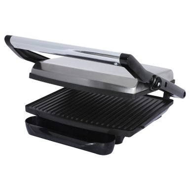 image of Brentwood Compact Non-Stick Panini Press & Sandwich Maker - Stainless Steel with sku:a8dlvf6n4azplv532q75ugstd8mu7mbs-overstock