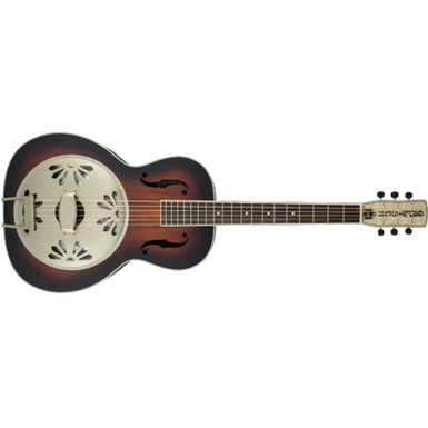 image of Gretsch G9241 Alligator Biscuit Round-Neck Resonator Guitar, 2-Color Sunburst with sku:gre-2718015503-guitarfactory