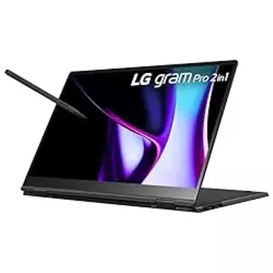 image of LG gram Pro 16-inch 2in1 Thin and Lightweight Laptop, Intel Evo Edition - Intel Core Ultra 7 Processor, Windows 11 Home, 16GB RAM, 512GB SSD, Black with sku:lgg16t90spg5-adorama