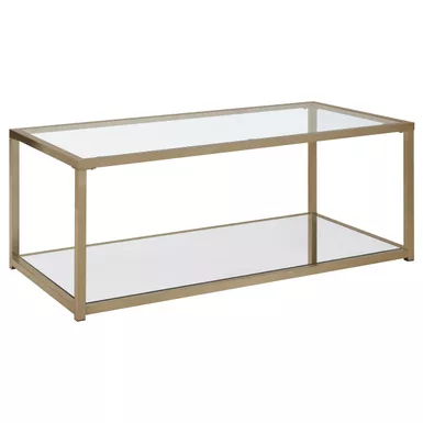 Cora Coffee Table with Mirror Shelf Chocolate Chrome