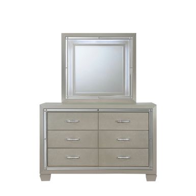 image of Silver Orchid Odette Glamour Youth Dresser & Mirror w/ LED Light Set - 6-drawer - Grey with sku:-pwqxlweqx9xa2qq1jepoqstd8mu7mbs-overstock