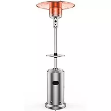 image of Litake Patio Heater for Outdoor Use With Round Table Design, 48,000 BTU Double-Layer Stainless Steel Burner and Wheels, Outdoor Patio Heater for Home, Backyard, Porch and Commercial, Gray with sku:b0cntd118t-amazon