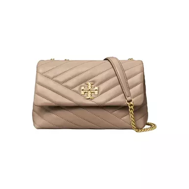 Tory Burch Kira Chevron Convertible Shoulder Bag (Small, Gray Heron)