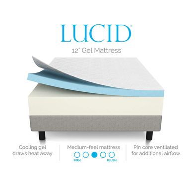Lucid 12" Full-size Gel Memory Foam Mattress - Full