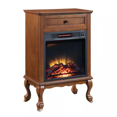 ACME Eirene Fireplace, Walnut Finish