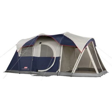 image of Coleman Elite WeatherMaster 17' x 9' Tent with LED Light, Sleeps 6 with sku:b001rpiomi-col-amz