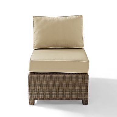 image of Bradenton Outdoor Wicker Sectional Center Chair with Sand Cushions - Brown with sku:l89mqyirfxnxem4uri4wdgstd8mu7mbs-cro-ovr