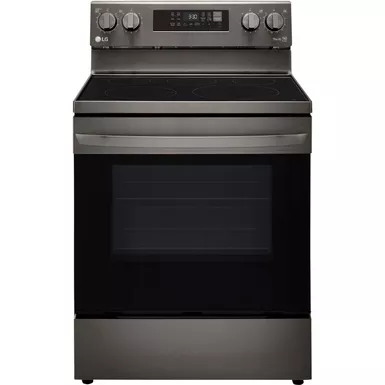 image of LG 6.3-Cu. Ft. Electric Smart Range with EasyClean and AirFry Black Stainless Steel with sku:lrel6323d-almo