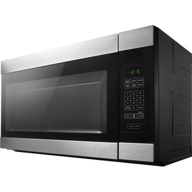 Left Zoom. Amana - 1.6 Cu. Ft. Over-the-Range Microwave - Black on stainless steel