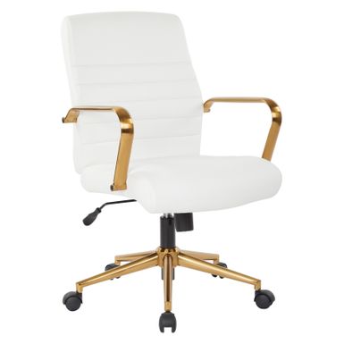 image of Ave Six Baldwin Mid-Back Faux Leather Chair with Gold Finish Arms and Base - White with sku:j2fbq6ff83sxjsnumvg9vwstd8mu7mbs-off-ov
