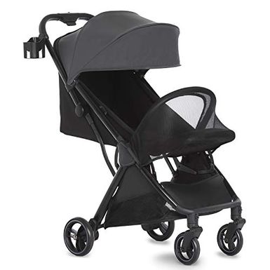 image of Dream On Me Insta Auto Fold Stroller | Portable Traveling Stroller | One Touch Fold | Compact Perfect for Plane, Grey with sku:b08hwjcvbw-dre-amz