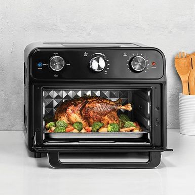 image of Kalorik 22 Quart Air Fryer Toaster Oven - Black with sku:bb21617354-6424515-bestbuy-kalorik