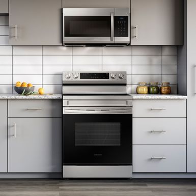 Alt View Zoom 11. Samsung - 6.3 cu. ft. Freestanding Electric Range with WiFi and Steam Clean - Stainless steel