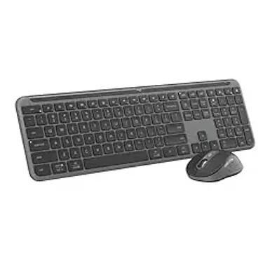 Logitech MK955 Signature Slim Wireless Keyboard and Mouse Combo, for Larger Hands, Quiet Typing and Clicking, Switch Across Three Devices, Bluetooth, Multi-OS, for Windows and Mac - Graphite