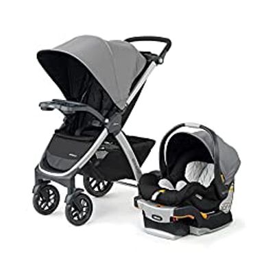 image of Chicco Bravo 3-in-1 Trio Travel System, Bravo Quick-Fold Stroller with KeyFit 30 Infant Car Seat and base, Car Seat and Stroller Combo | Camden/Black with sku:b08vpvlf95-amazon